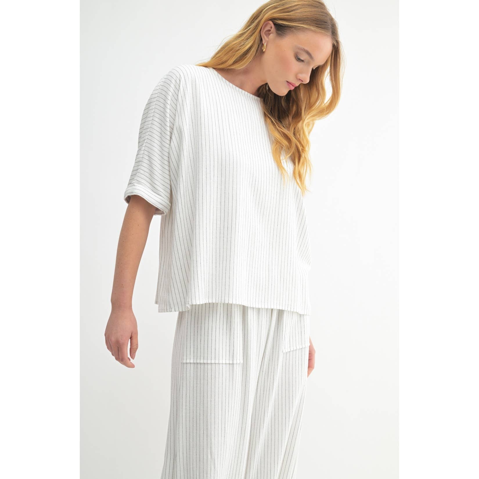 Pinstripe Relaxed Fit Top