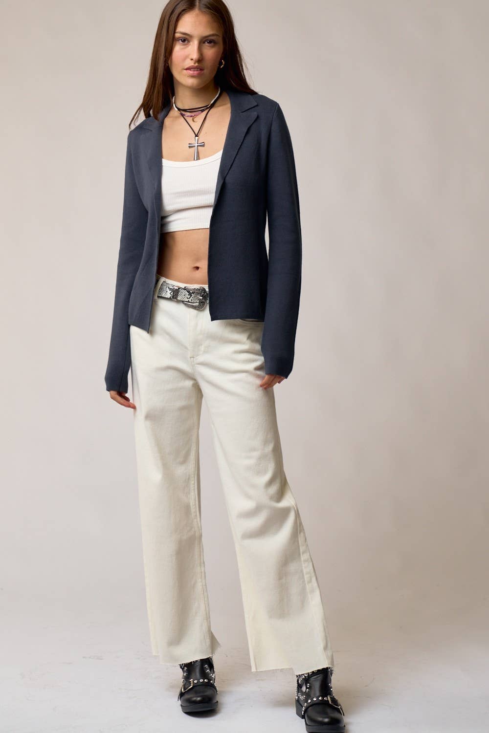 Classic Blazer Style Cardigan