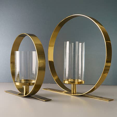 Gold Round Pillar Holder