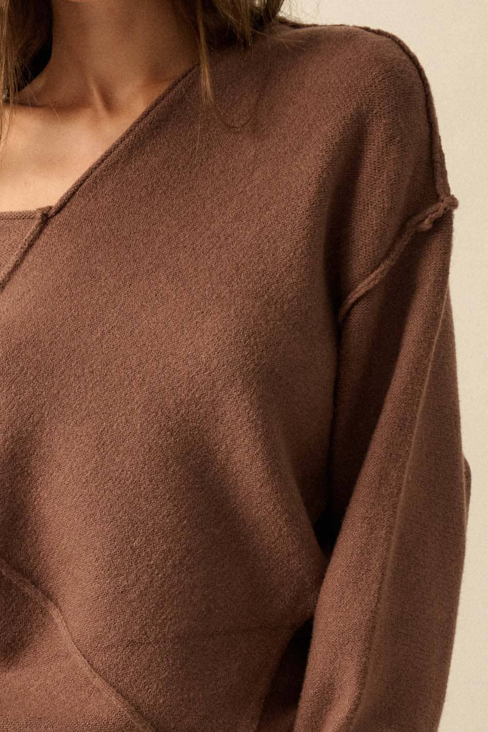V-Neck Panelled Sweater