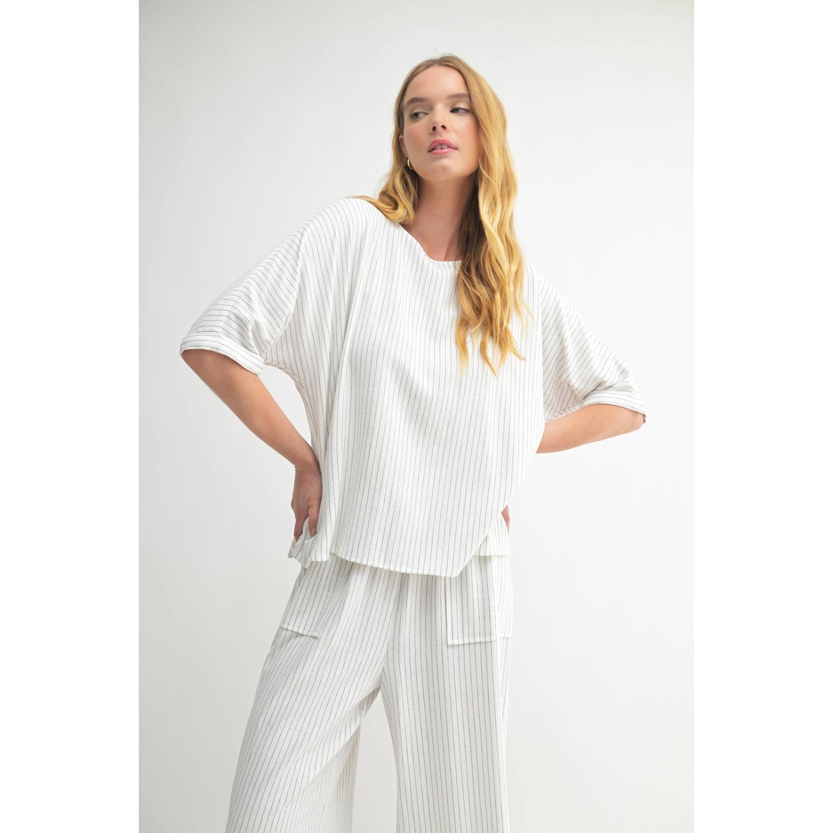 Pinstripe Relaxed Fit Top