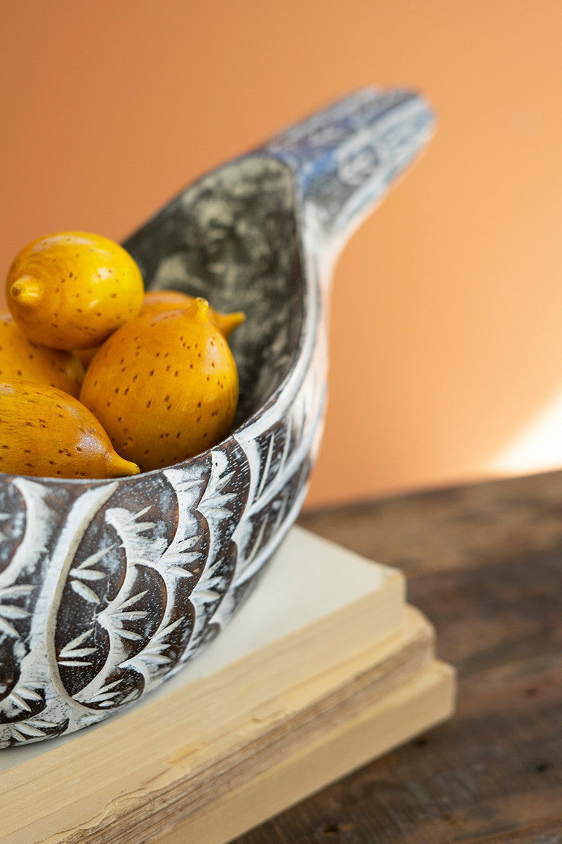 Carved Bird Bowl