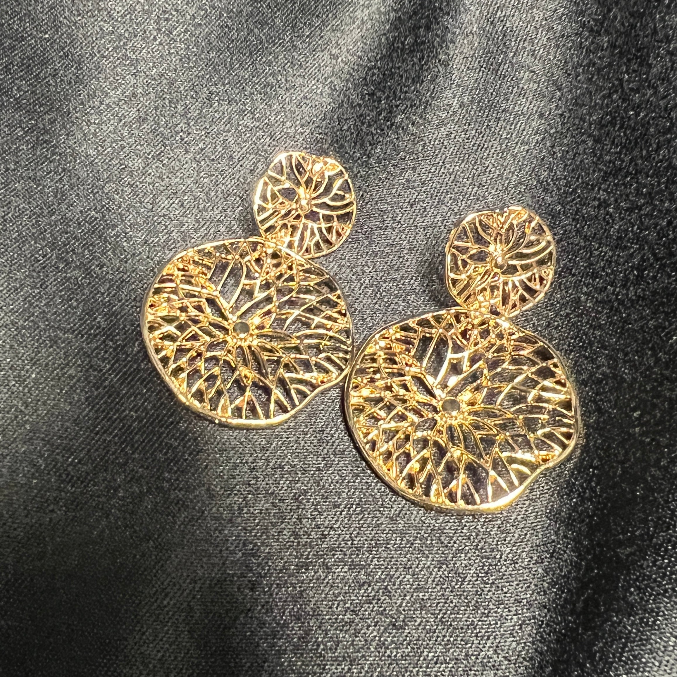 Gold Lily Pad Earrings