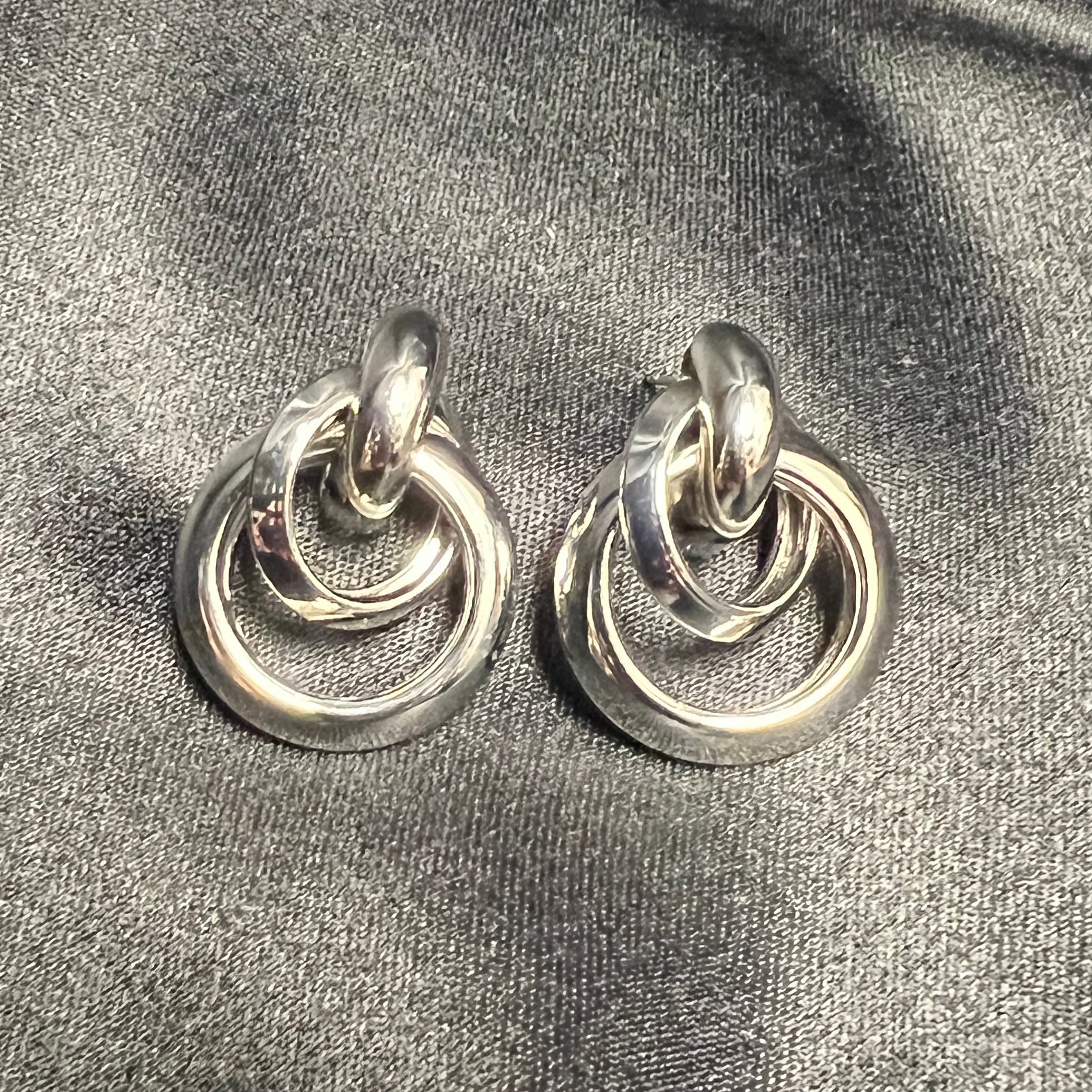 Silver Inter Looped Earrings