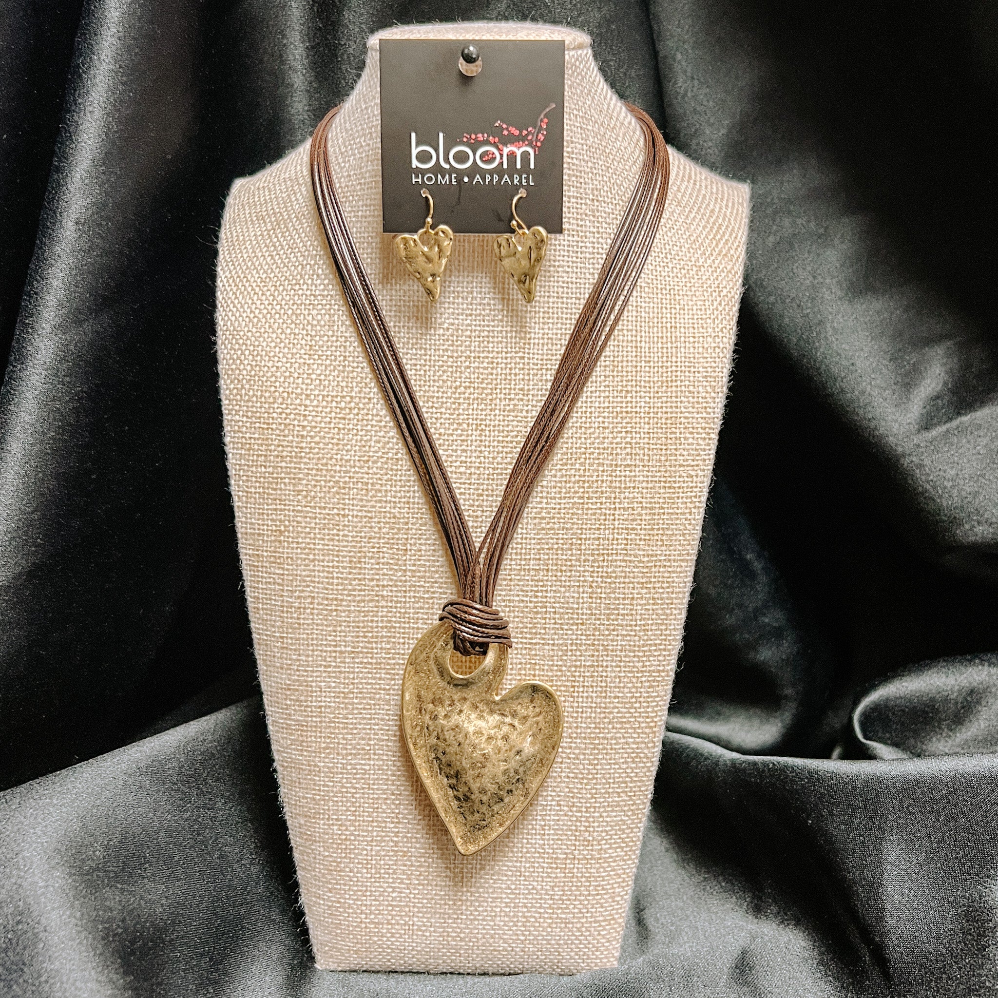 Gold Hammered Heart Necklace