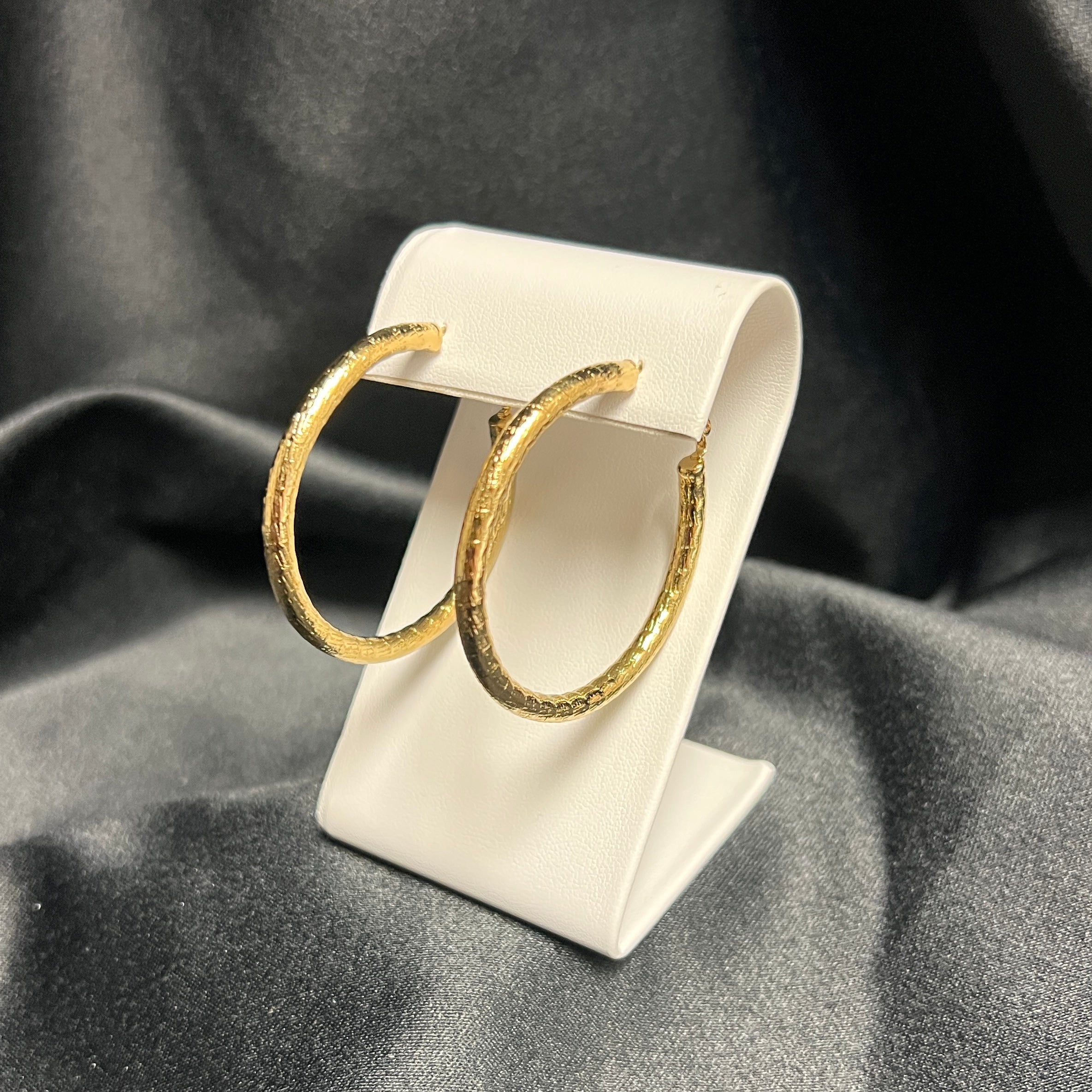 Textured Gold Hoop Earrings