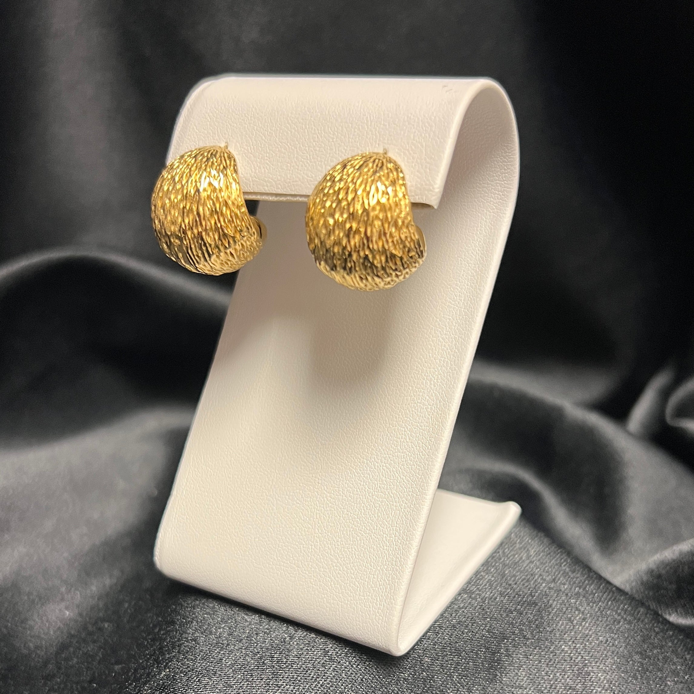 Textured Huggie Look Hoops