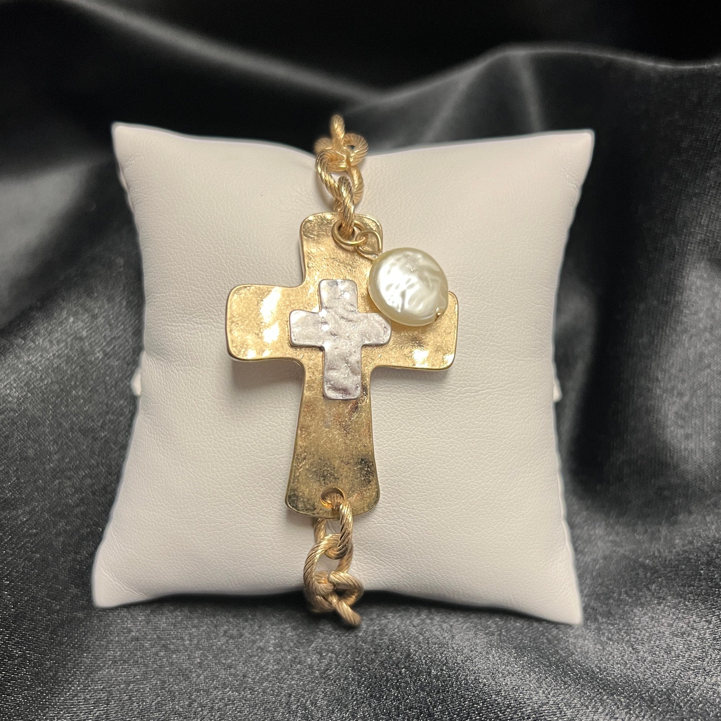Layered Cross Bracelet