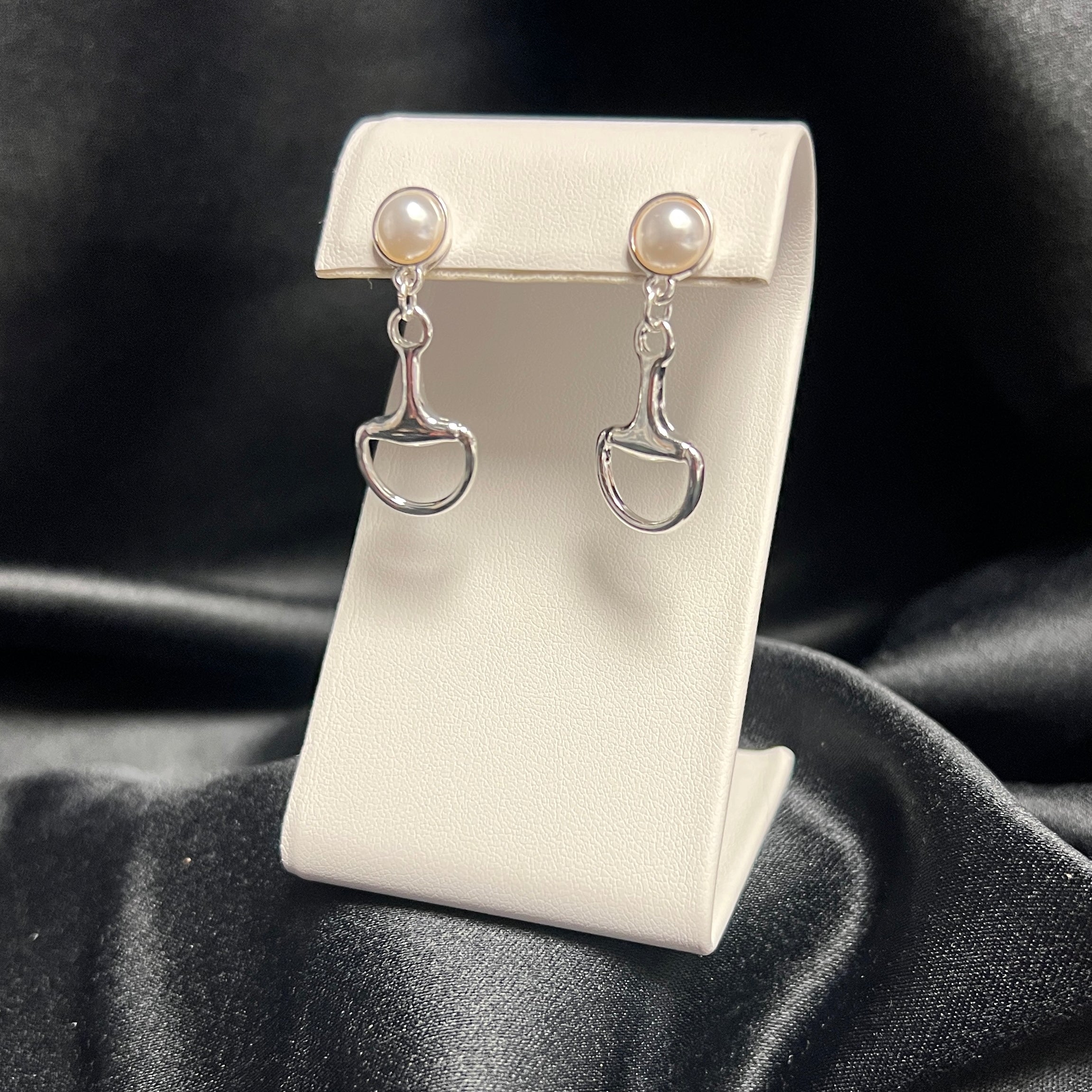 Silver & Pearl Snafflebit Earrings