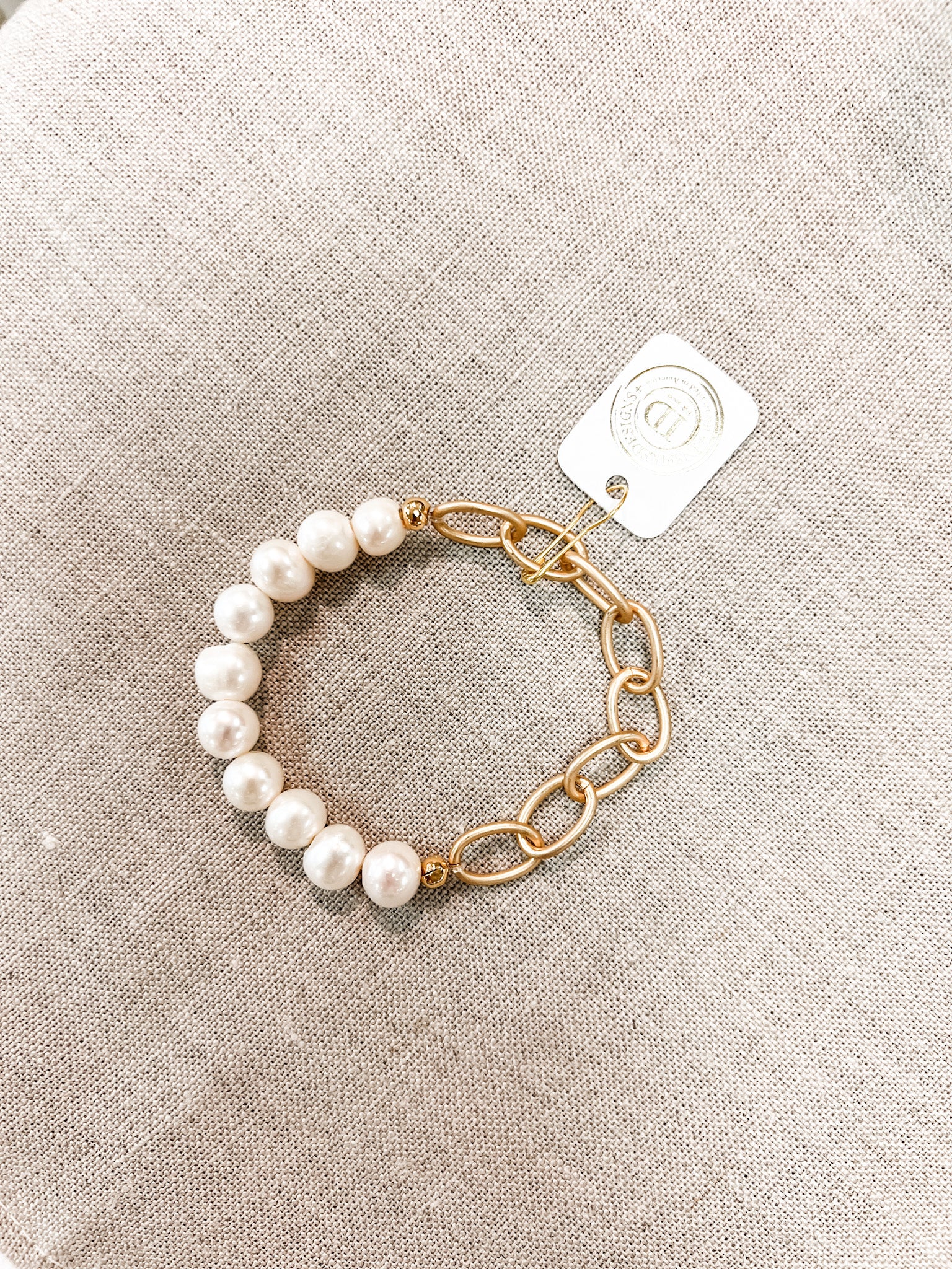 Pearl and Chain Link Bracelet