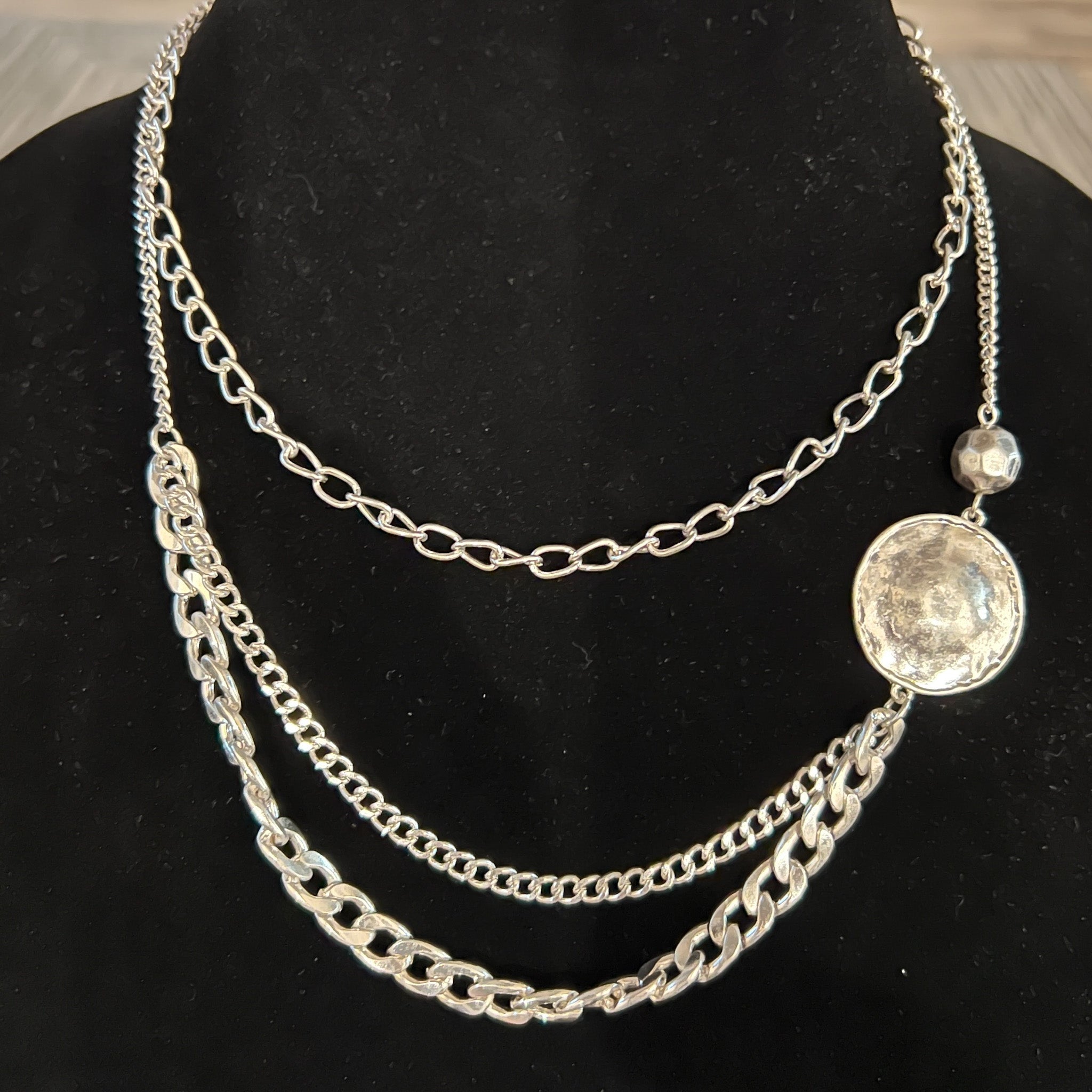 Hammered Medallion Necklace