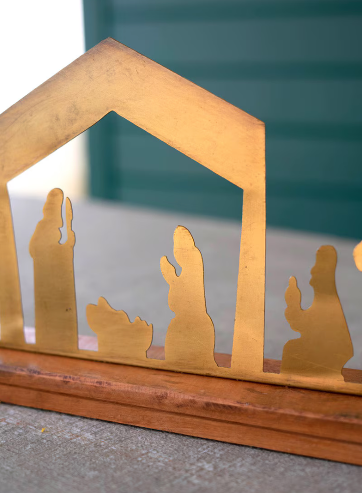 Antique Brass Nativity