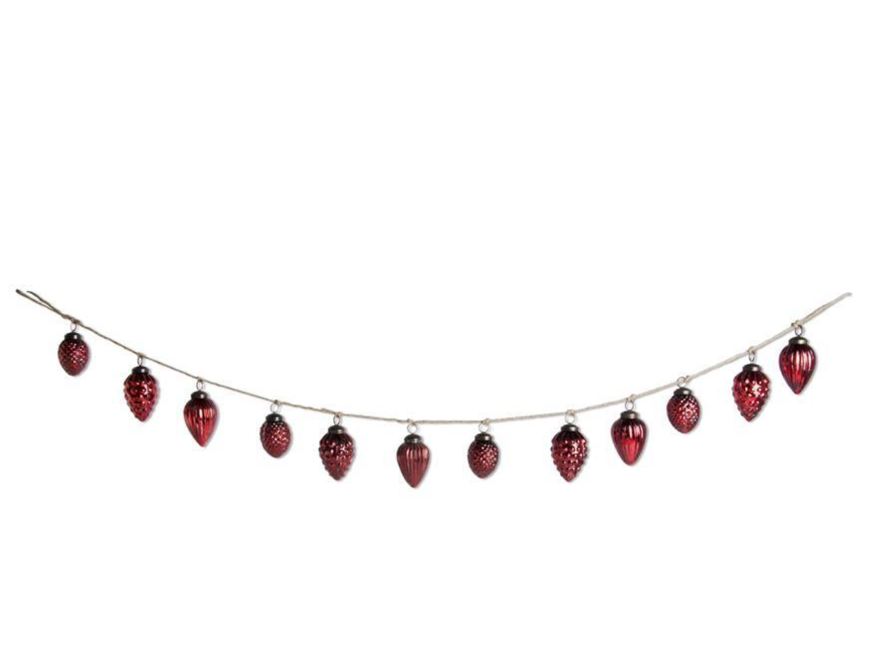 Red Mercury Glass Ornament Garland