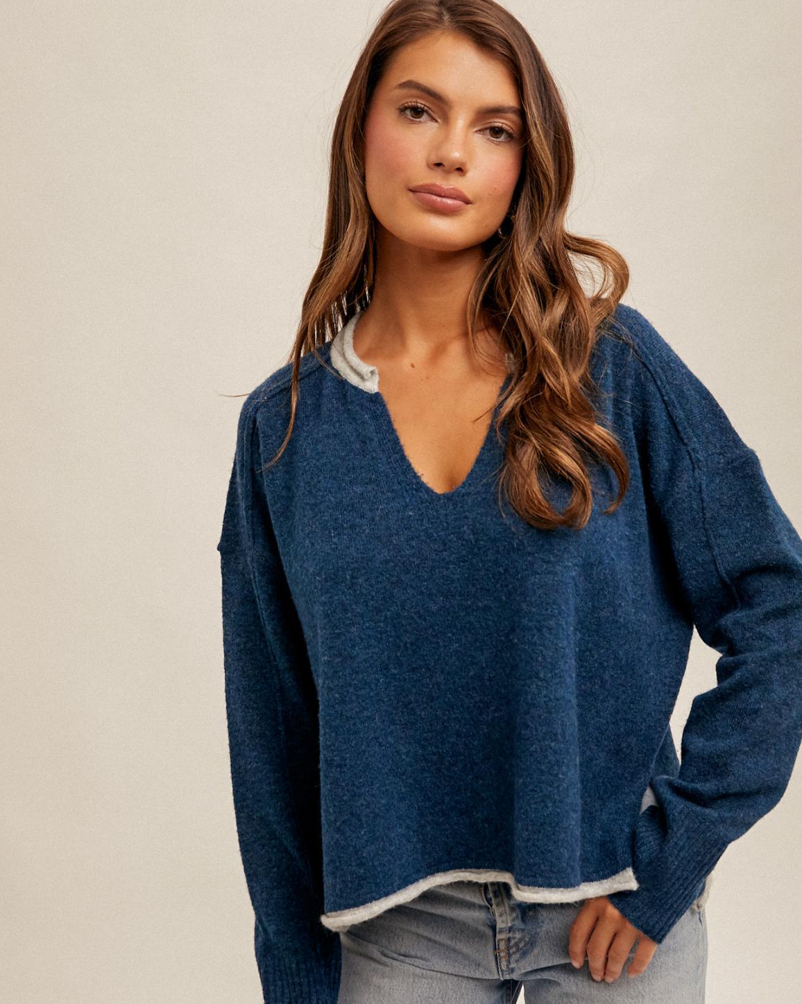 Notch Neck Sweater