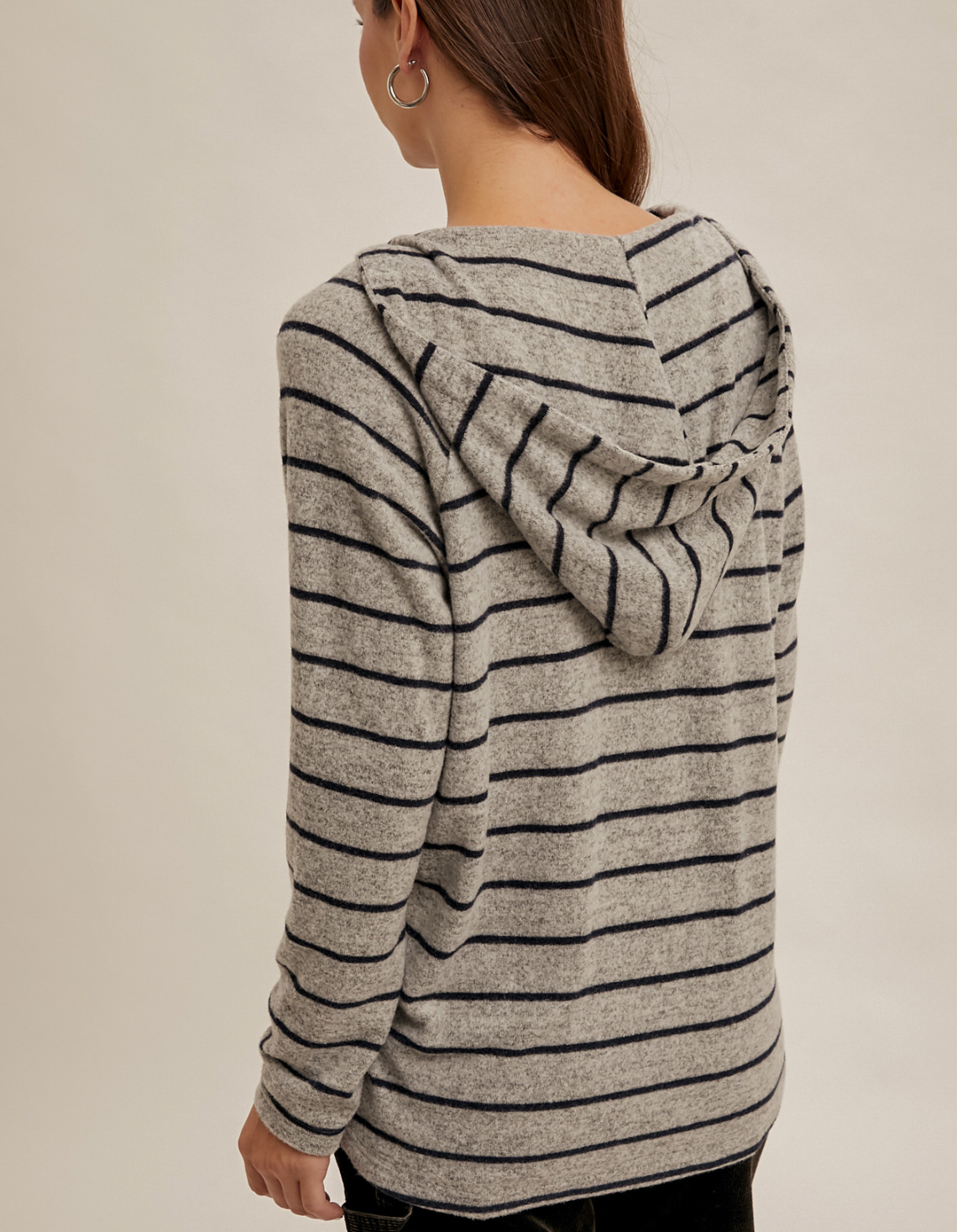 Hi-Lo Stripe Hoodie