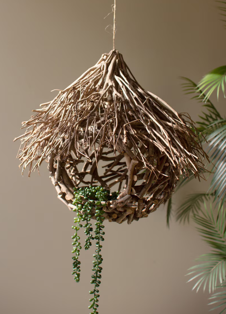 Tea Twig Bird House Planter