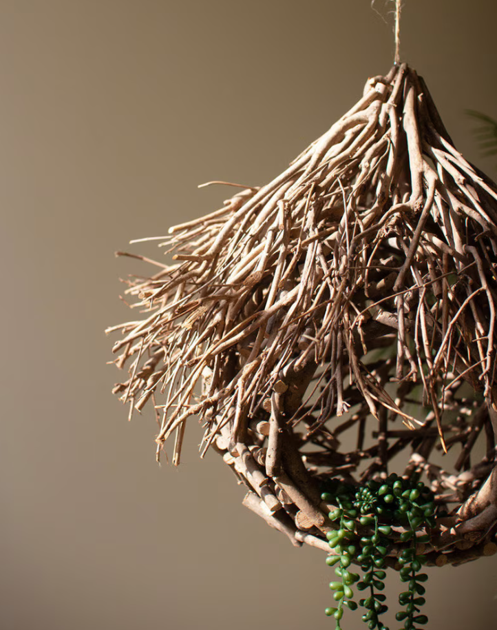 Tea Twig Bird House Planter