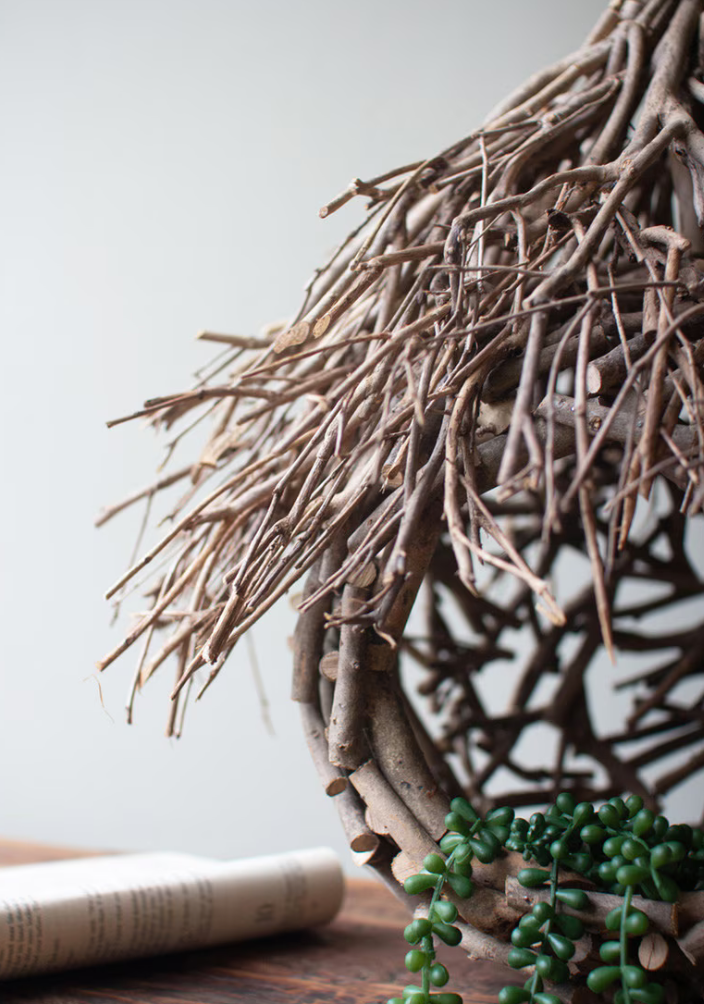 Tea Twig Bird House Planter