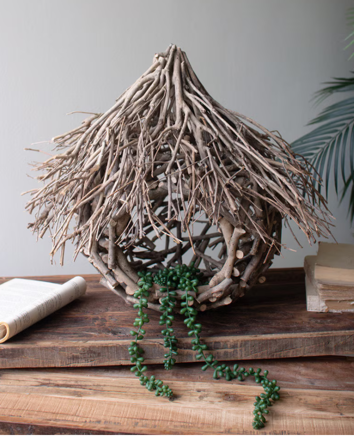 Tea Twig Bird House Planter