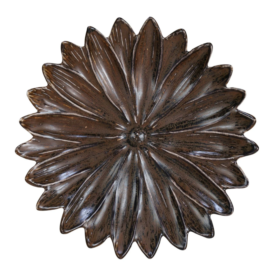 Flower Plate - Brown