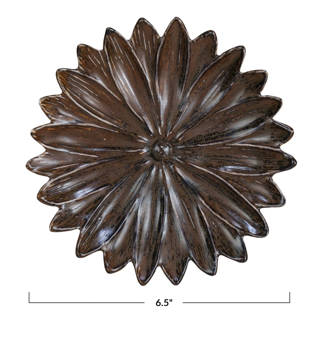 Flower Plate - Brown