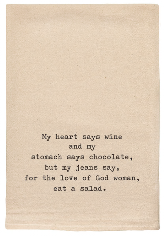 My Heart Says Tea Towel