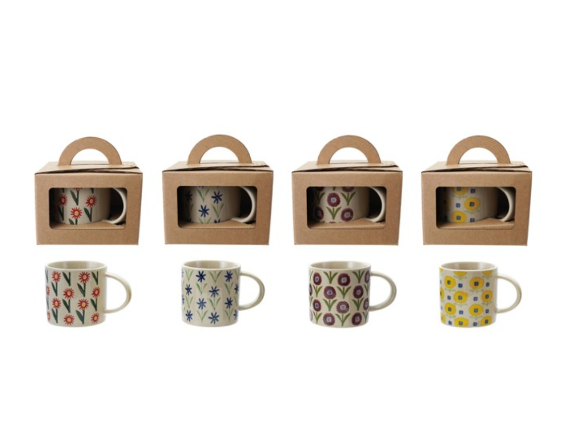 Floral Stoneware Mug