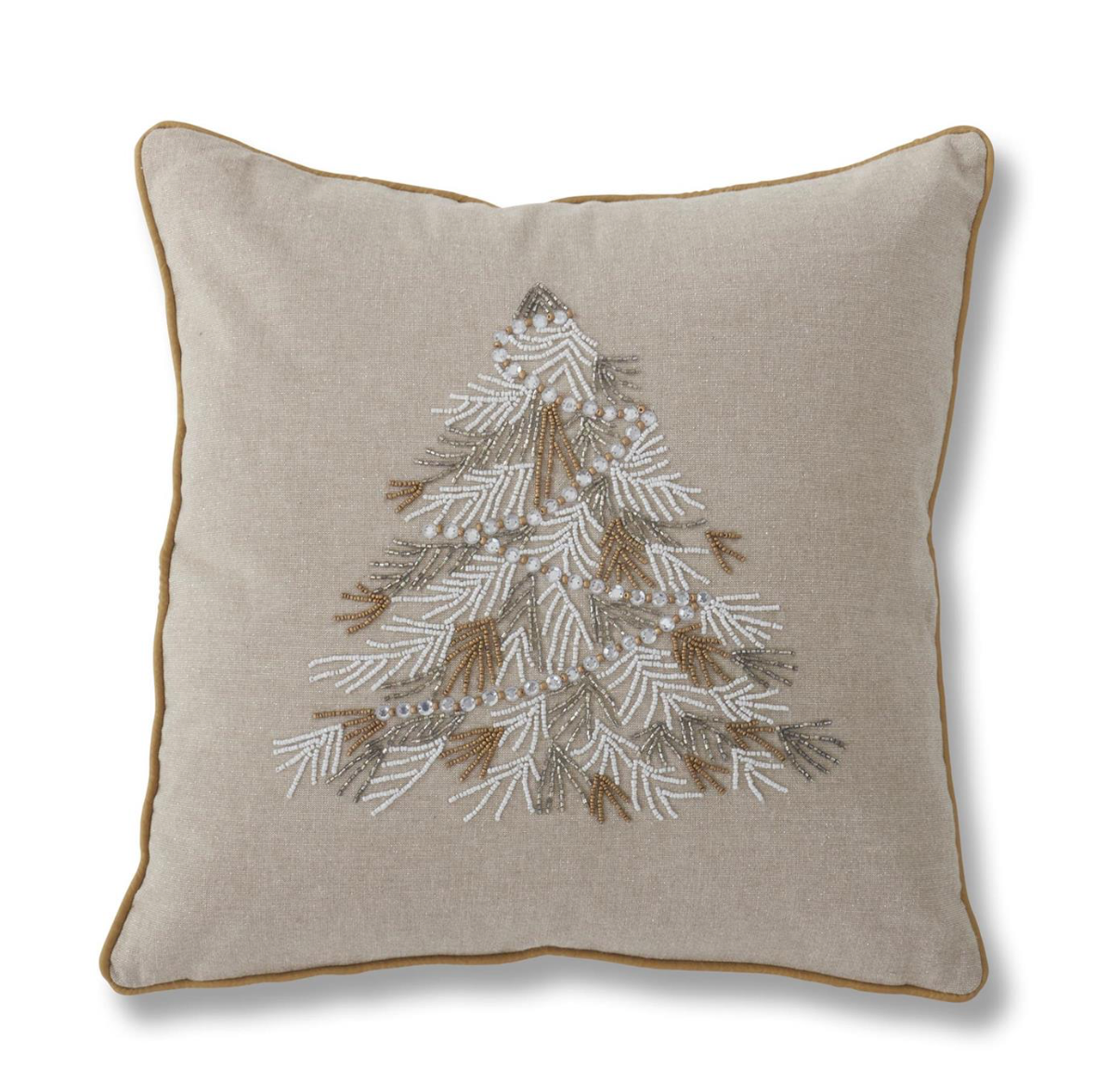 Beaded Christmas Tree Pillow