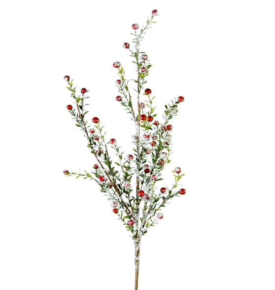 35” Snowy Boxwood Berry Spray