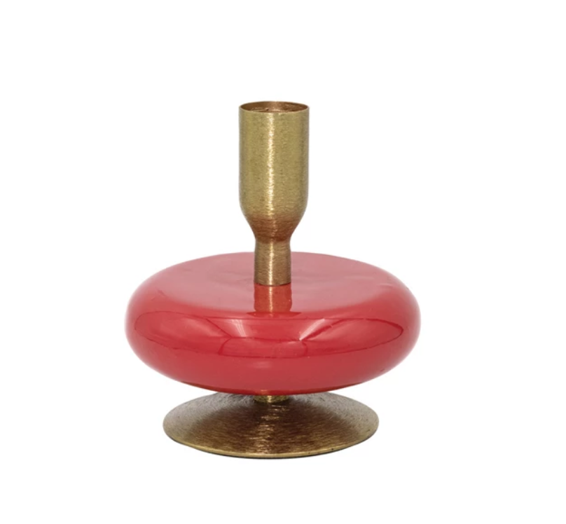 Red & Gold Taper Holder