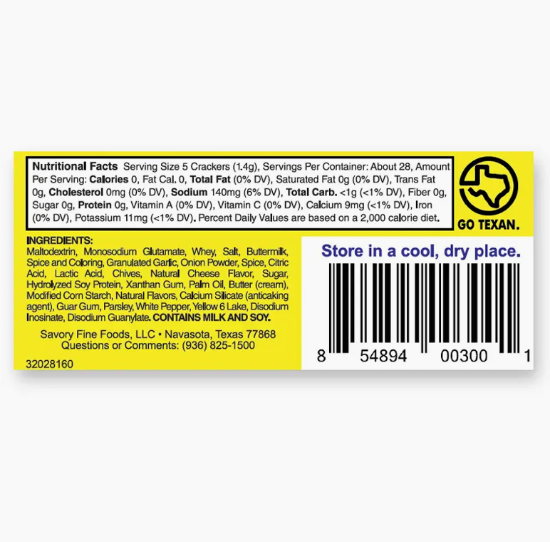 Savory Gourmet Cracker Seasoning