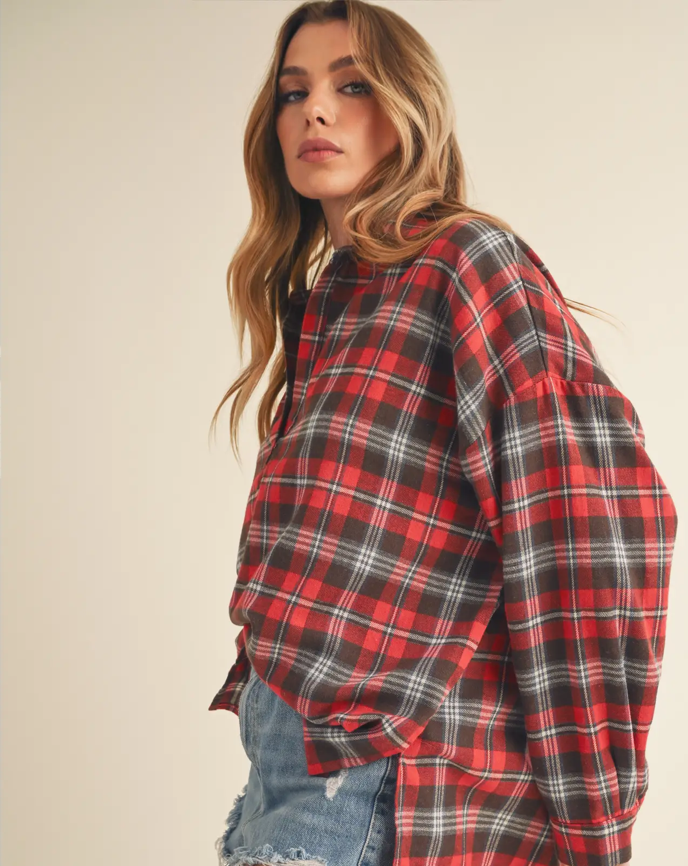 Plaid Pull Over Shirt