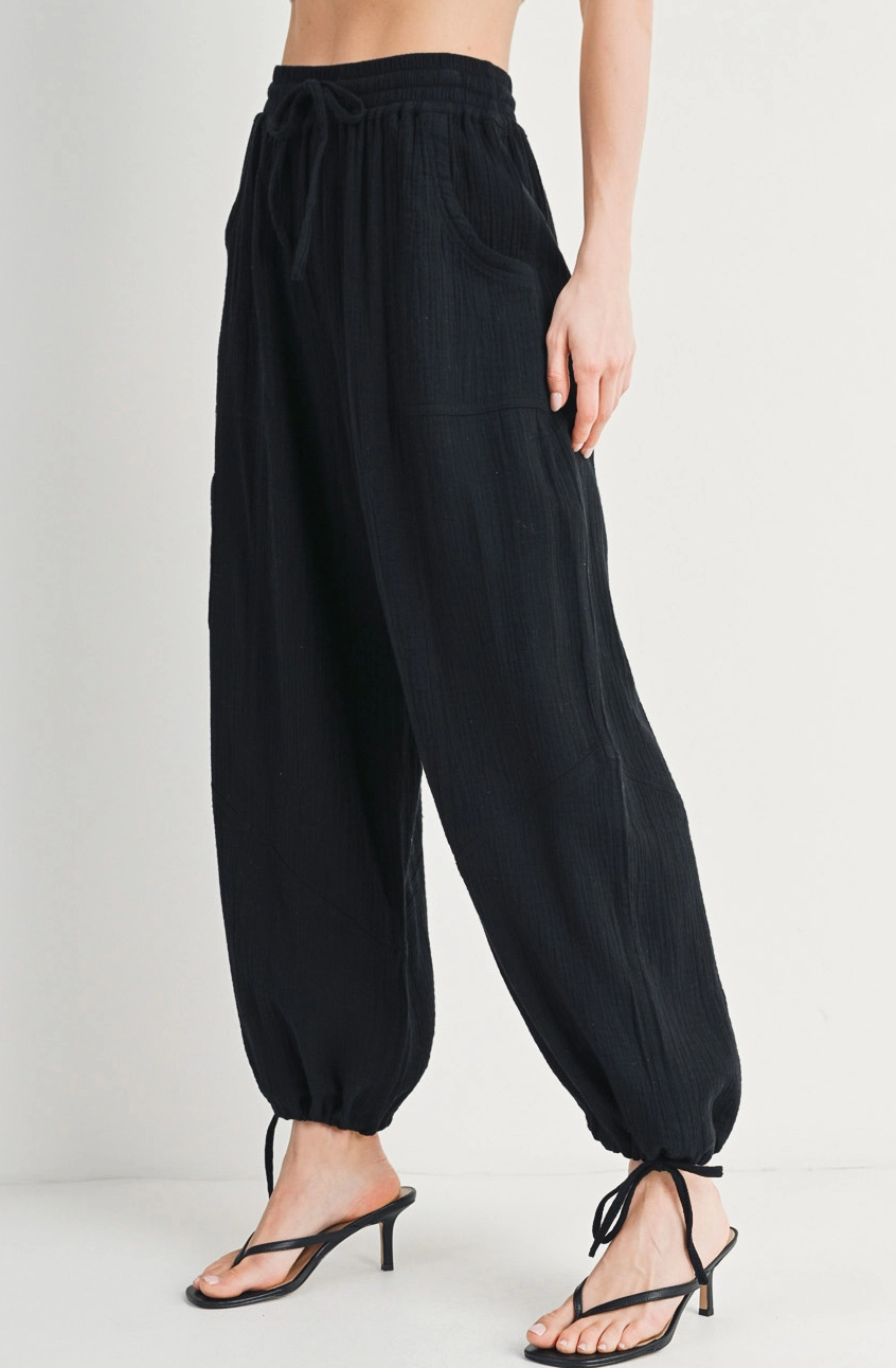 Gauzy Harem Drawstring Pants