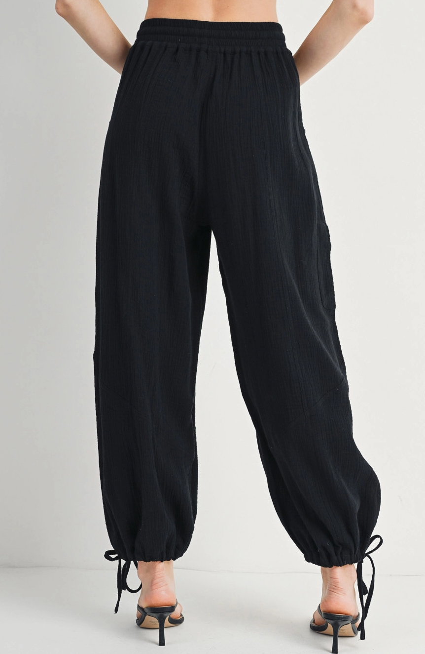 Gauzy Harem Drawstring Pants