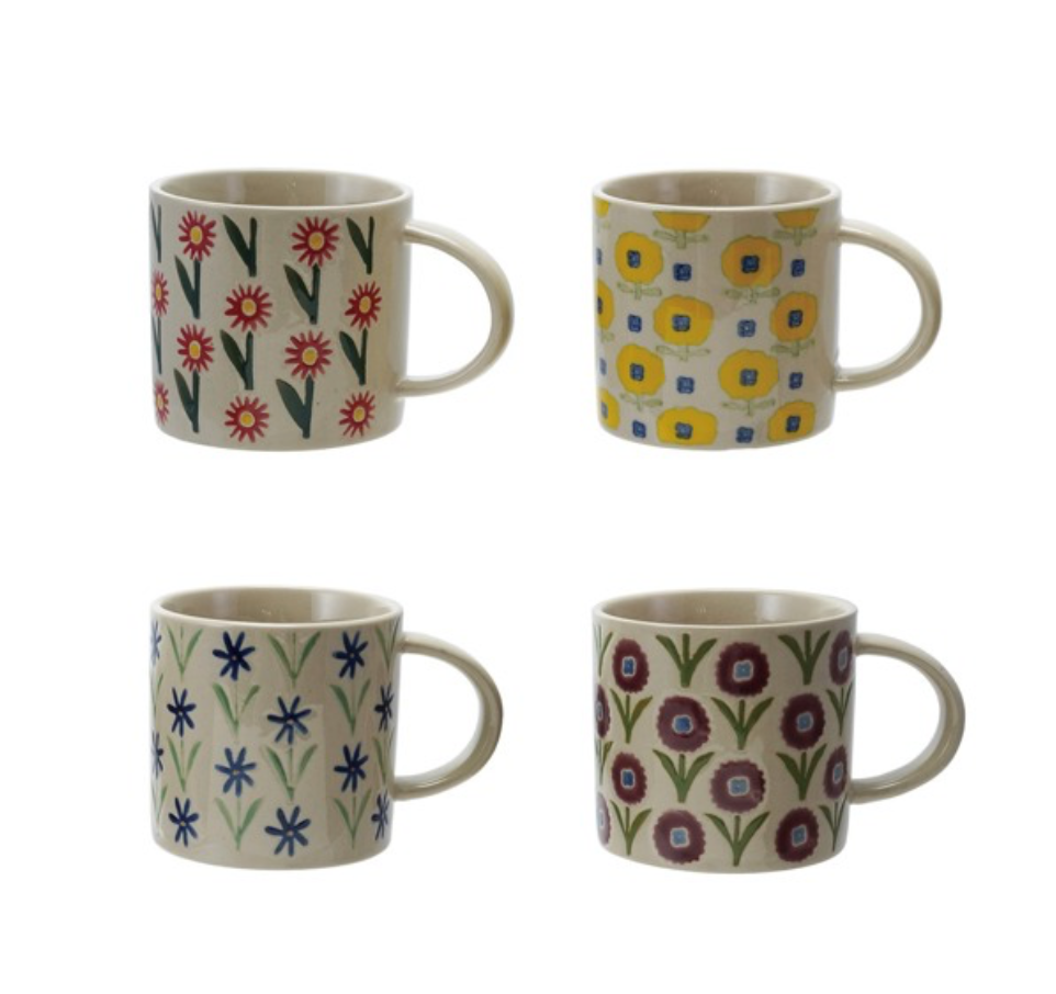 Floral Stoneware Mug