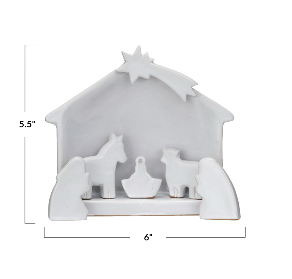 Stoneware Nativity Set