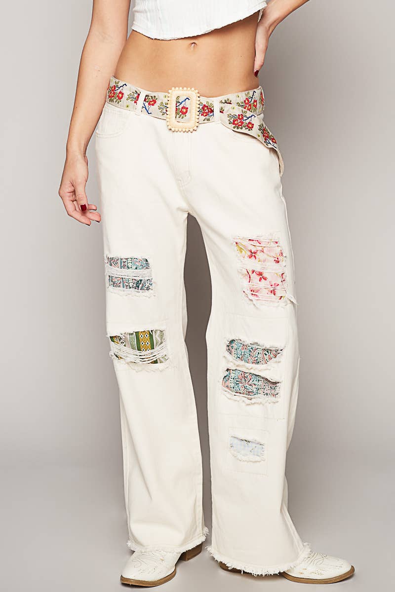 Floral Square Buckle Belt