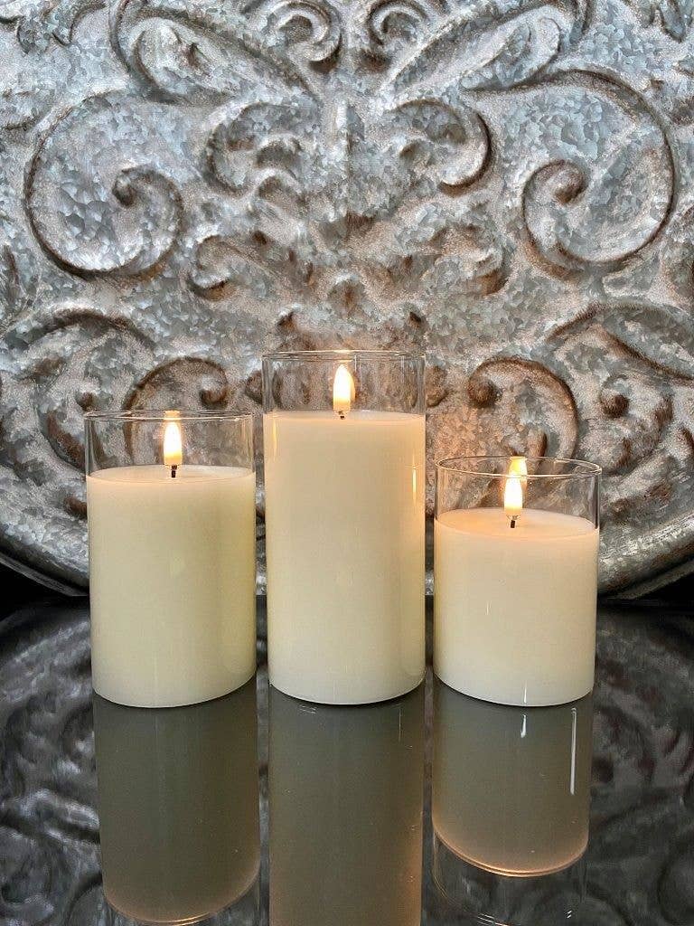 Set of 3 Battery Candles - Ivory