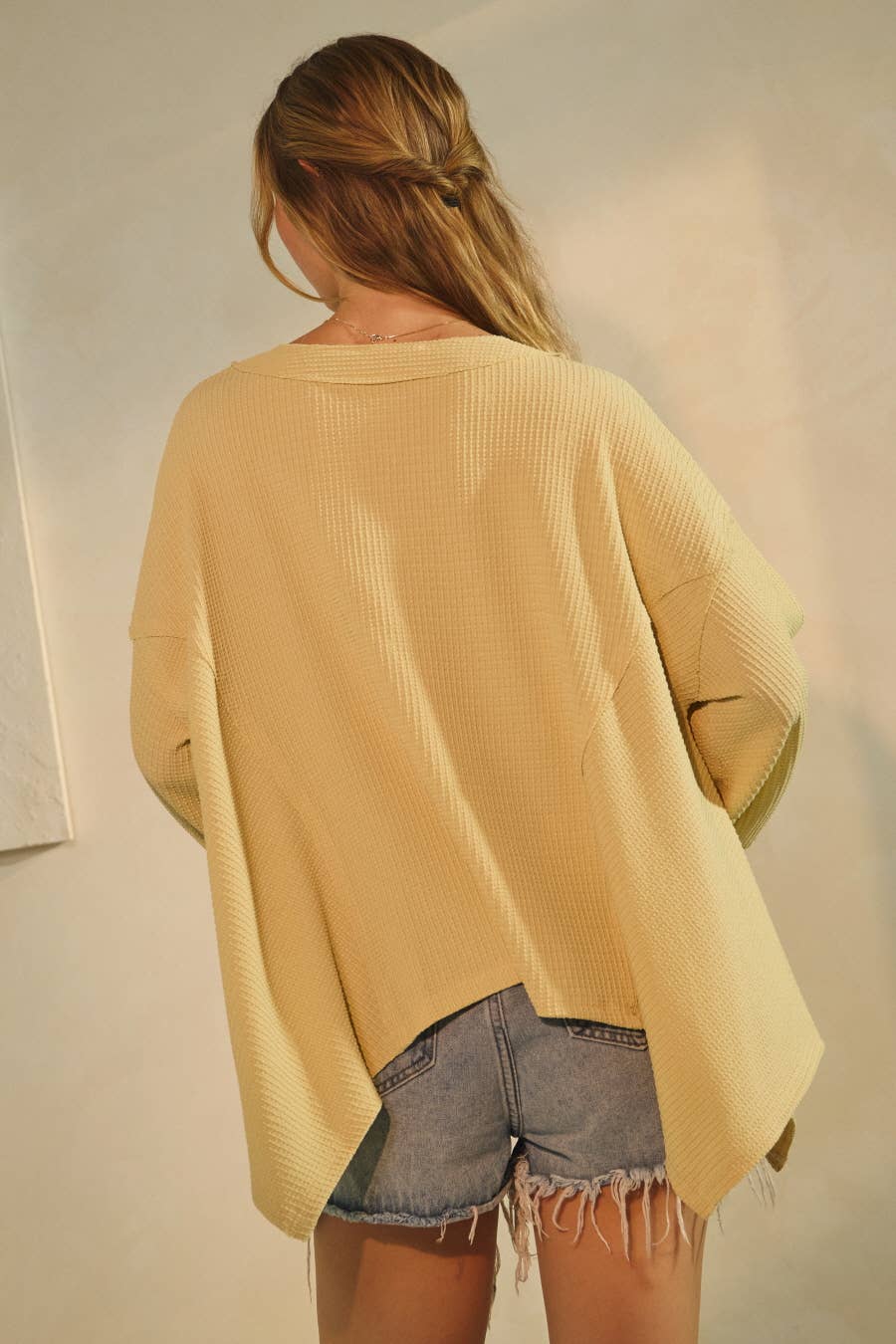 Textured V-neck Knit