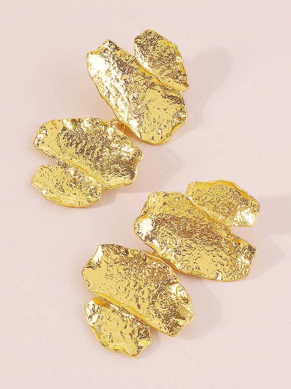 Gold Chunk Drop Earrings