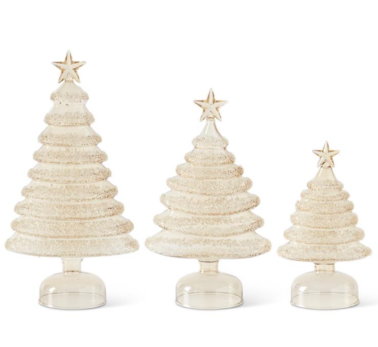 Iced Glass Christmas Trees - Gold