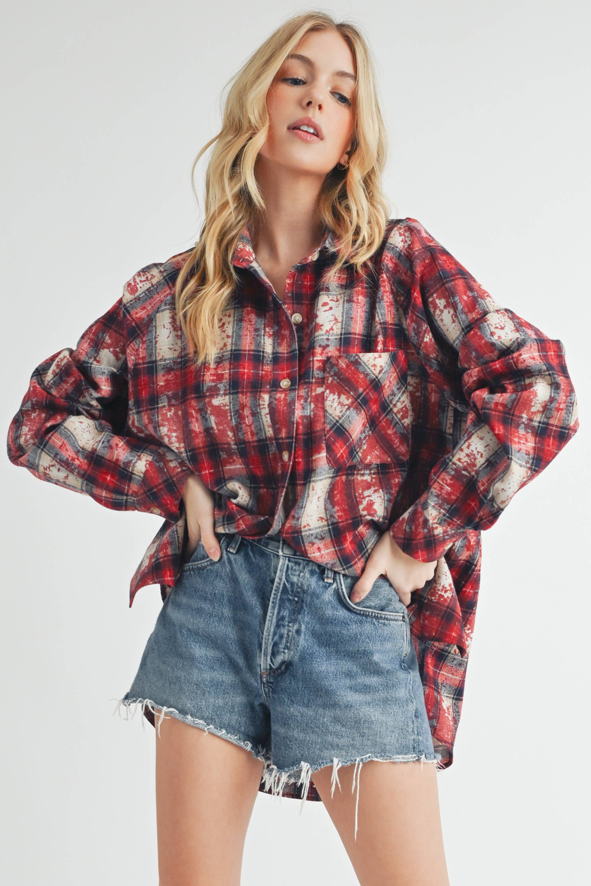 Red Plaid Flannel Shirt