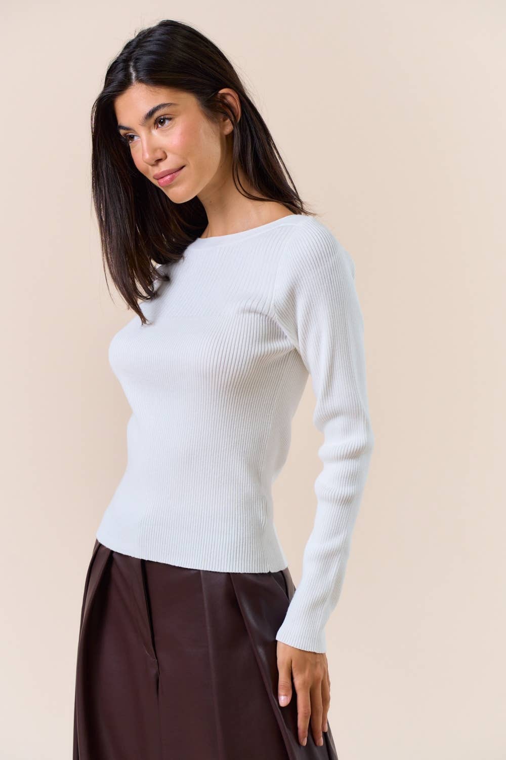 Chic Boat Neck Knit Top