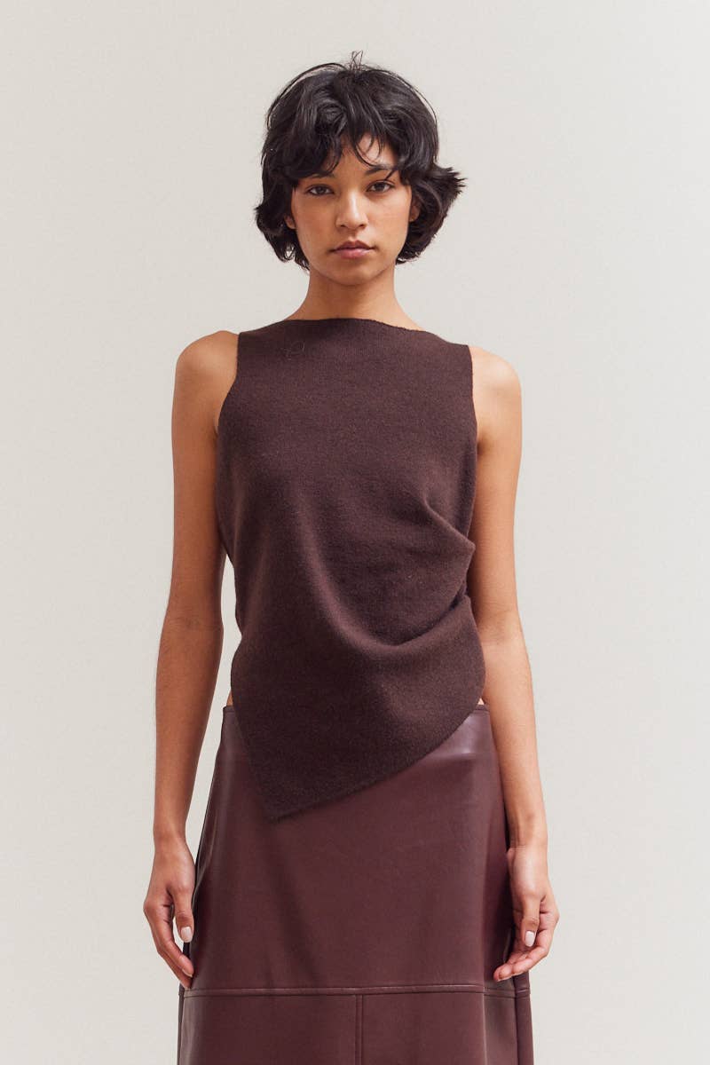Asymetrical Sleeveless Knit