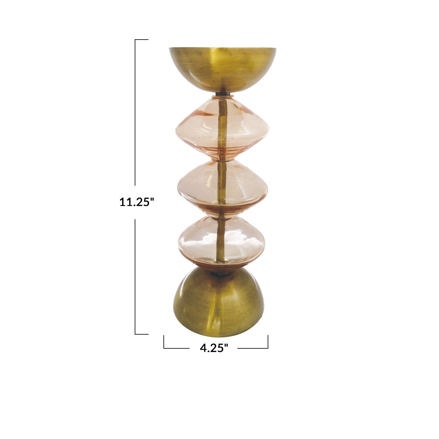 Glass & Metal Candle Holder - 11.25"