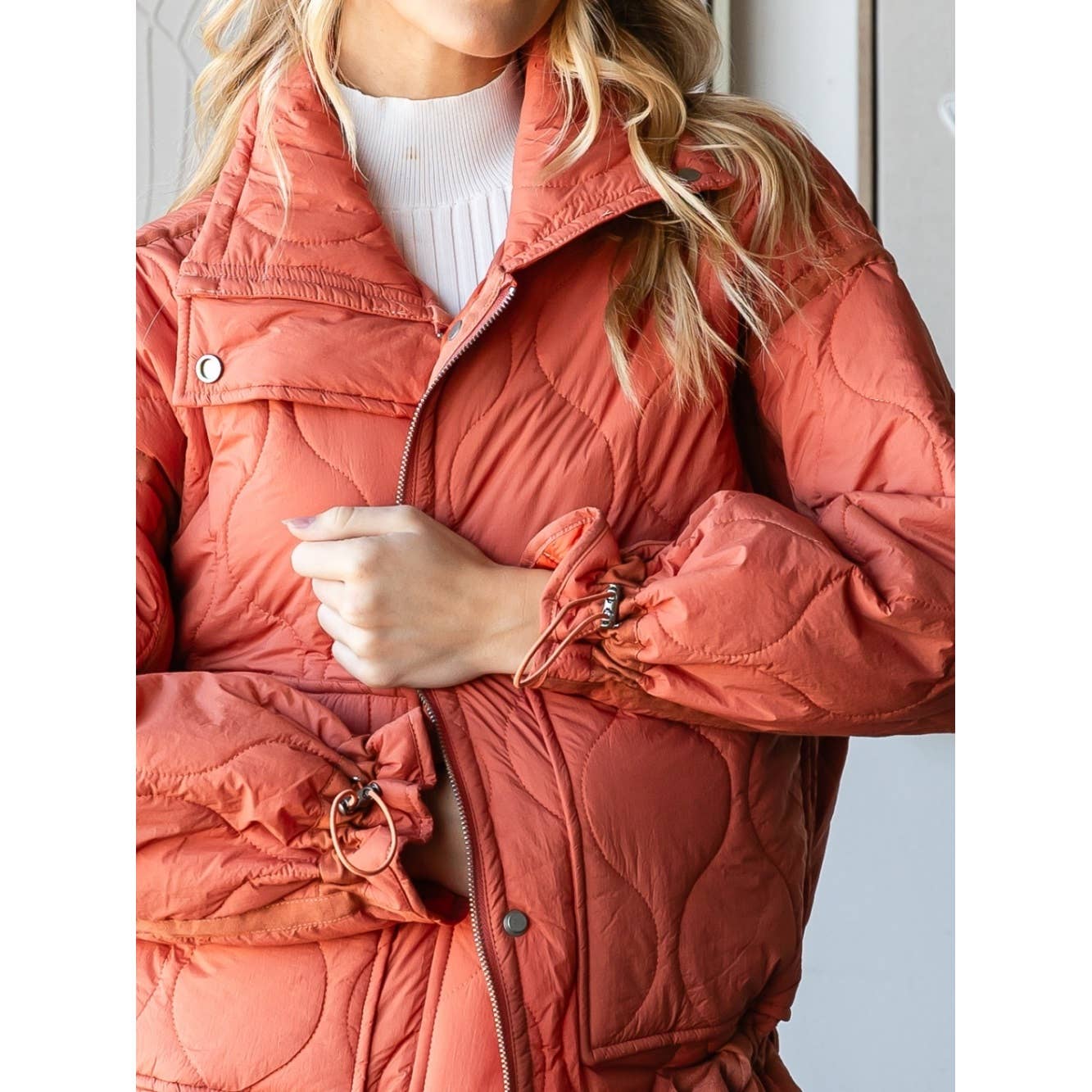 Lightweight Quilted Zip Up Jacket