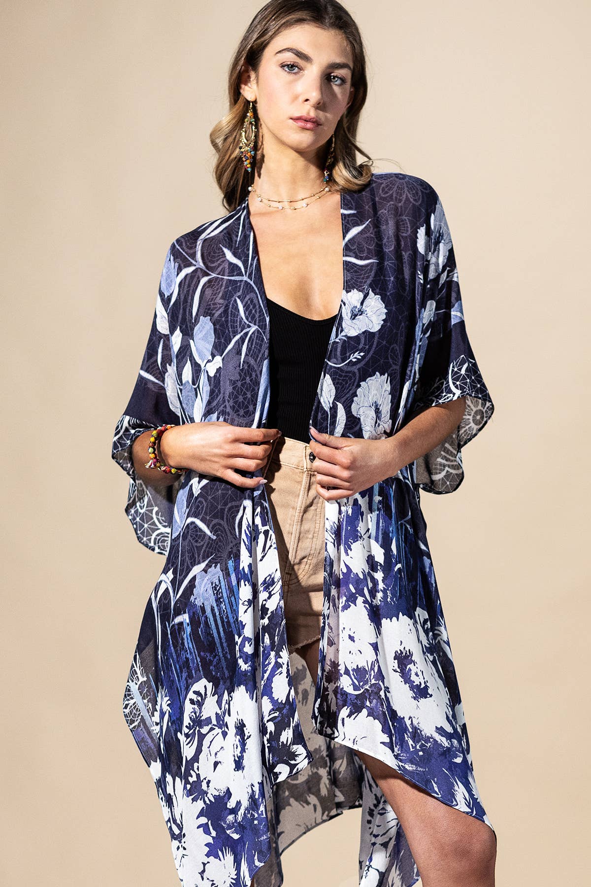 Blue Floral Kimono