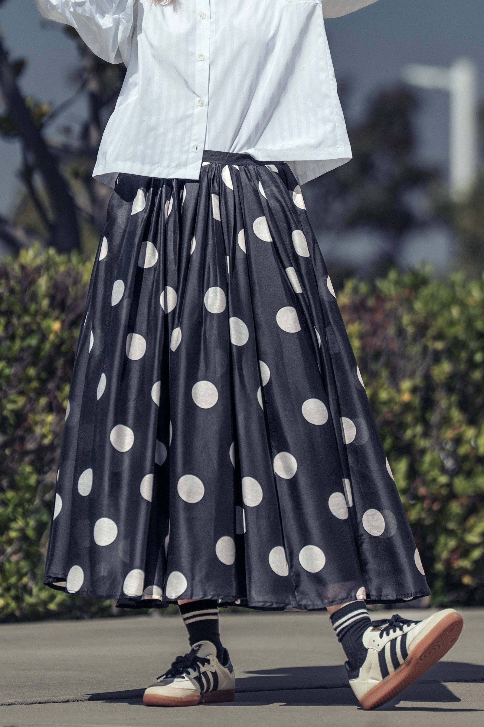 Polka Dot Midi Skirt