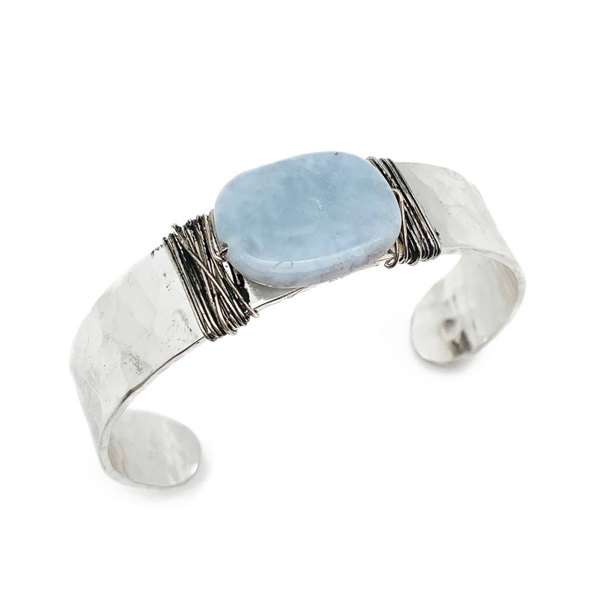 Handmade Silver Cuff - Blue Opal