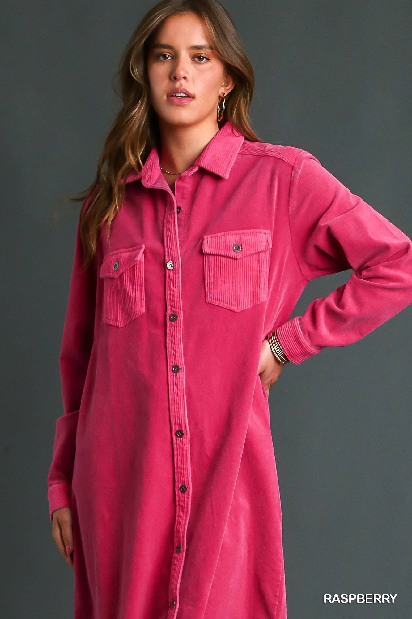 Corduroy Down Shirt Dress